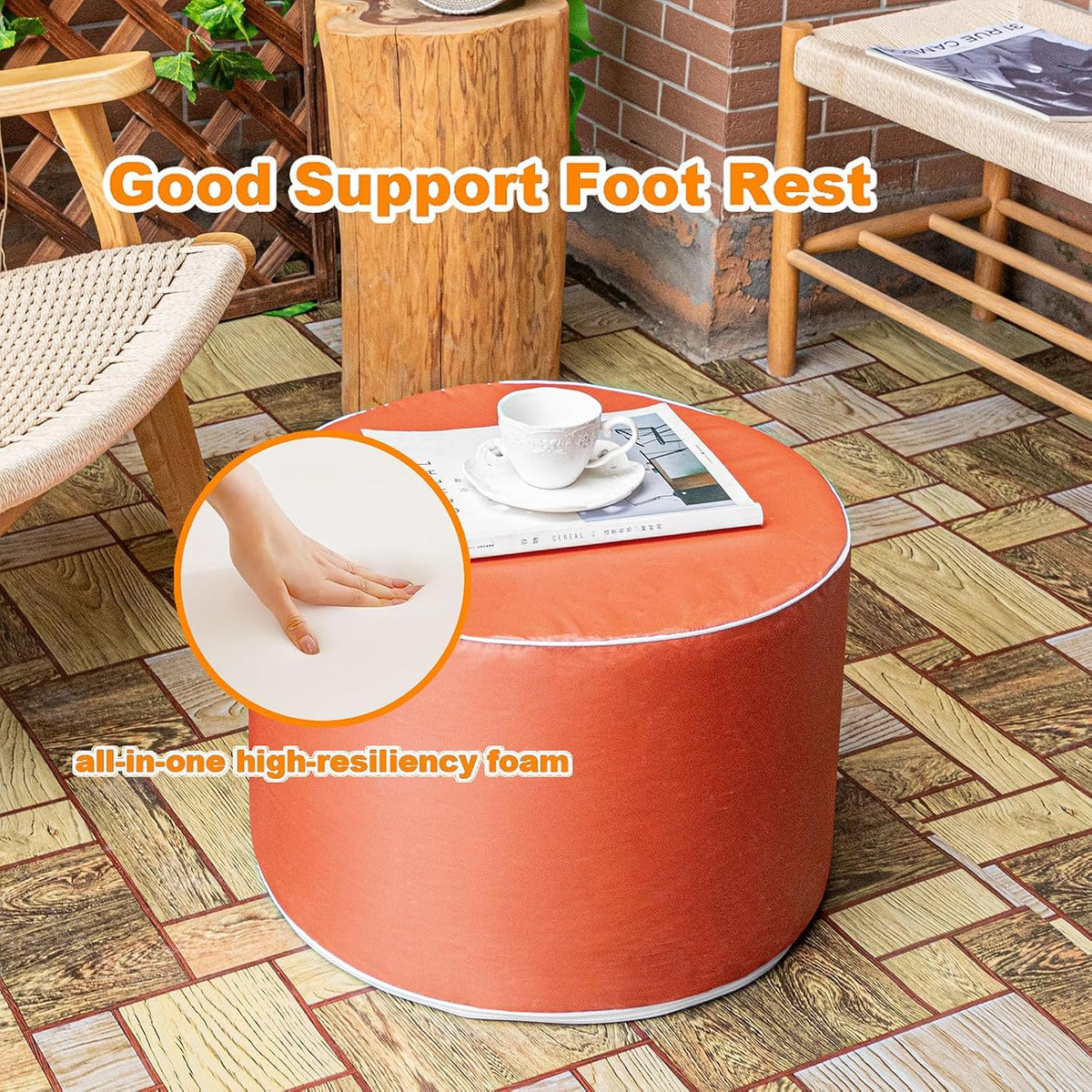 Multipurpose Outdoor Ottoman for Patio 20x14 Inches, Backyard, Additional Sea...