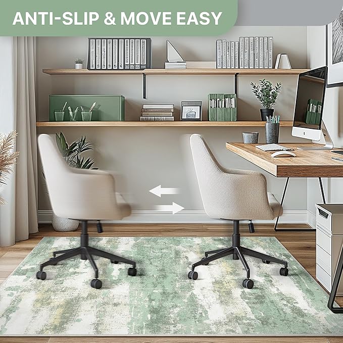 Office Chair Mat for Hardwood Tile Floor, Abstract 48"X 60" Desk Mats for - Image 4