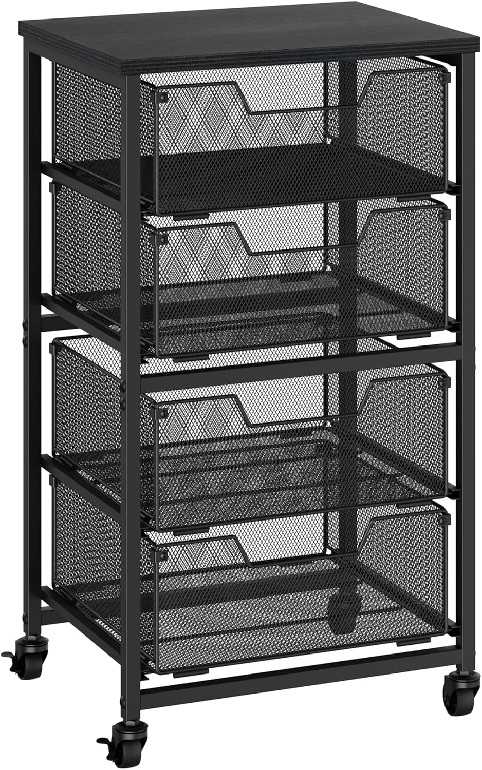 rolling cart with drawers, 4-drawer storage cart on, main product view