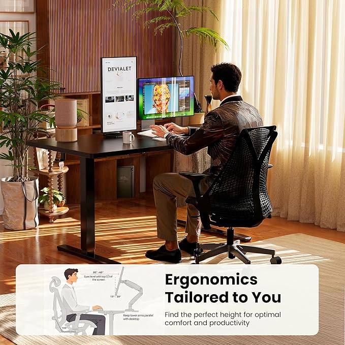ErGear Height Adjustable Electric Standing Desk, 55 x 28 Inches Sit Stand up - Image 7