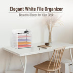 2 Pack 5-Tier White Desk Organizer - Image 2