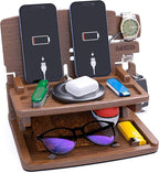 MED Wood Phone Docking Station – Nightstand Desk Organizer by MED