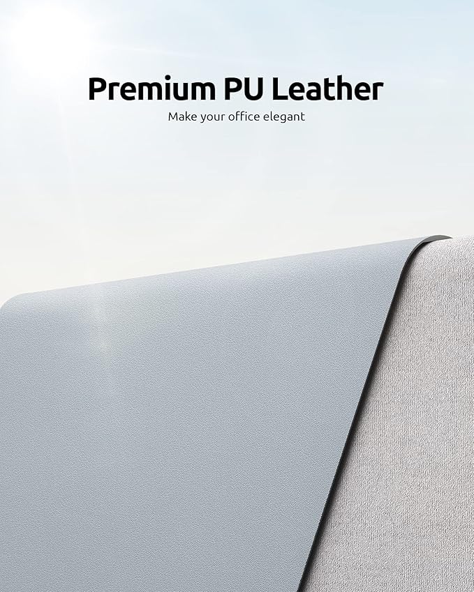 YSAGi Leather Desk Pad Protector, Office Desk Mat, Large Mouse Pad, Non-Slip PU - Image 2