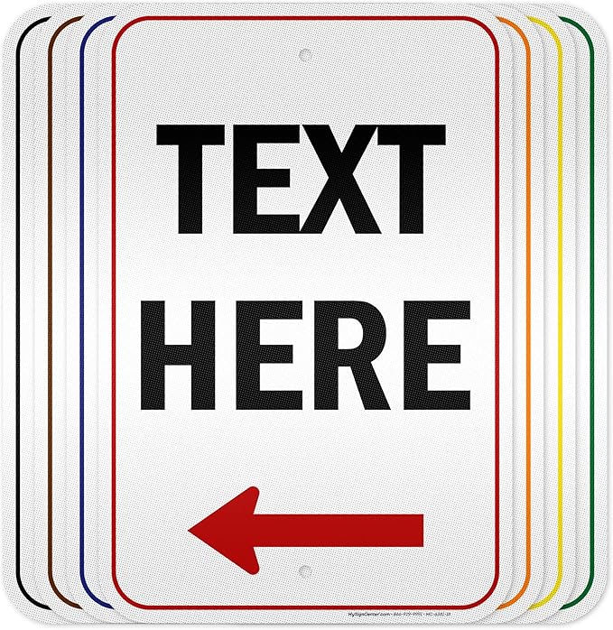 Custom Arrow, Custom Directional Sign, Left Arrow, 12x18 Inches, 3M EGP by MySignCenter
