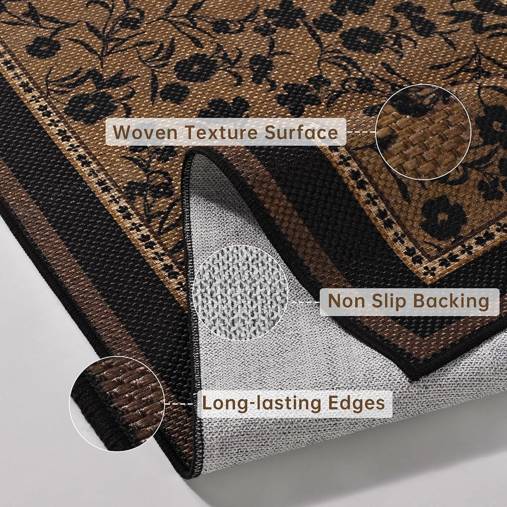 dweike easy jute non slip runner rug, 2x6, package contents