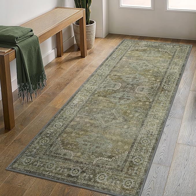 GENIMO Runner Rug 2x10 Non Slip Machine Washable Vintage Hallway Runner Rugs - Image 4