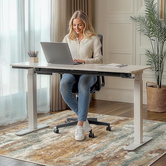 Office Chair Mat for Hardwood Tile Floor, Abstract 36"X 48" Desk Mats for - Image 2