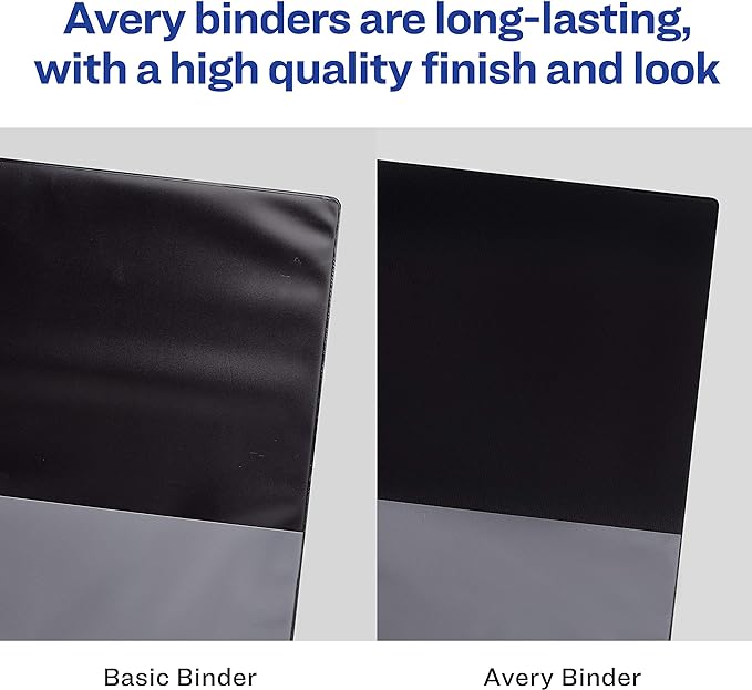 Avery Economy View 3 Ring Binders, 1.5" Round Rings, 4 Black Binders - Image 4