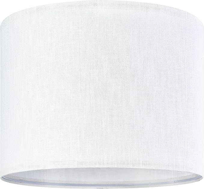 GO&SO White Textured Drum lampshade Medium Lamp Shade 13" Top x 13" Bottom x - Image 2