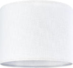 Set of 2 Pure White Linen Drum Lamp Shade 13" Top x 13" Bottom x 10" High - Image 6