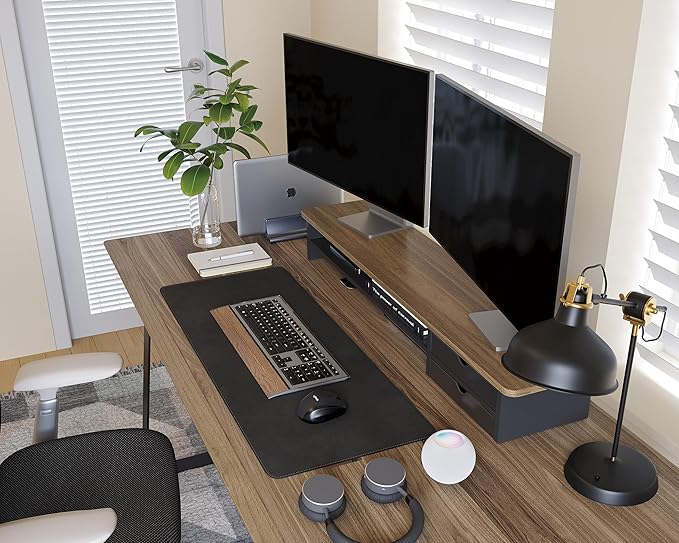 Fenge Monitor Stand, Dual Monitor Riser, 42.5inch Large Desk Computer Monitor - Image 8