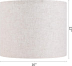 Large Drum Lamp shades Set of 2 Oatmeal Linen Lampshade 16" Top x 16" Bottom x - Image 3