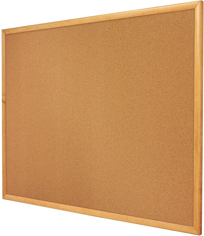 Quartet Cork Board, Bulletin Board, Oak Finish Frame - Image 8