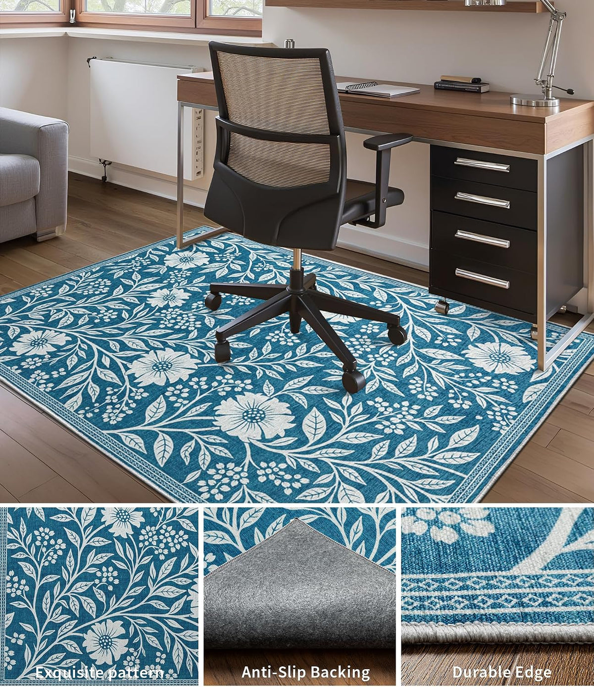 chakme Office Chair Mat for Hardwood Floor, 48"x36" Easy Glide Comp...