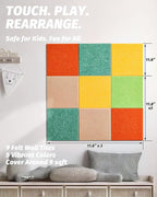 Felt Wall Tiles Bulletin Boards, Colorful Square Modular Design, Removable Cork - Image 5