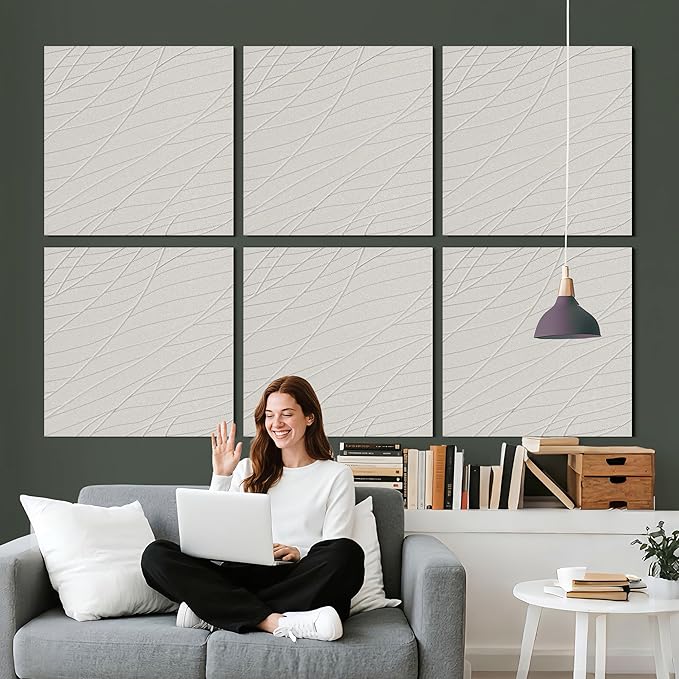 Reverbeon 6 PCS Acoustic Panels, 23.6x23.6 Inch Sound Absorbing Panels by Reverbeon