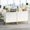 tribesigns modern white 2 drawer file cabinet, lateral, main product view