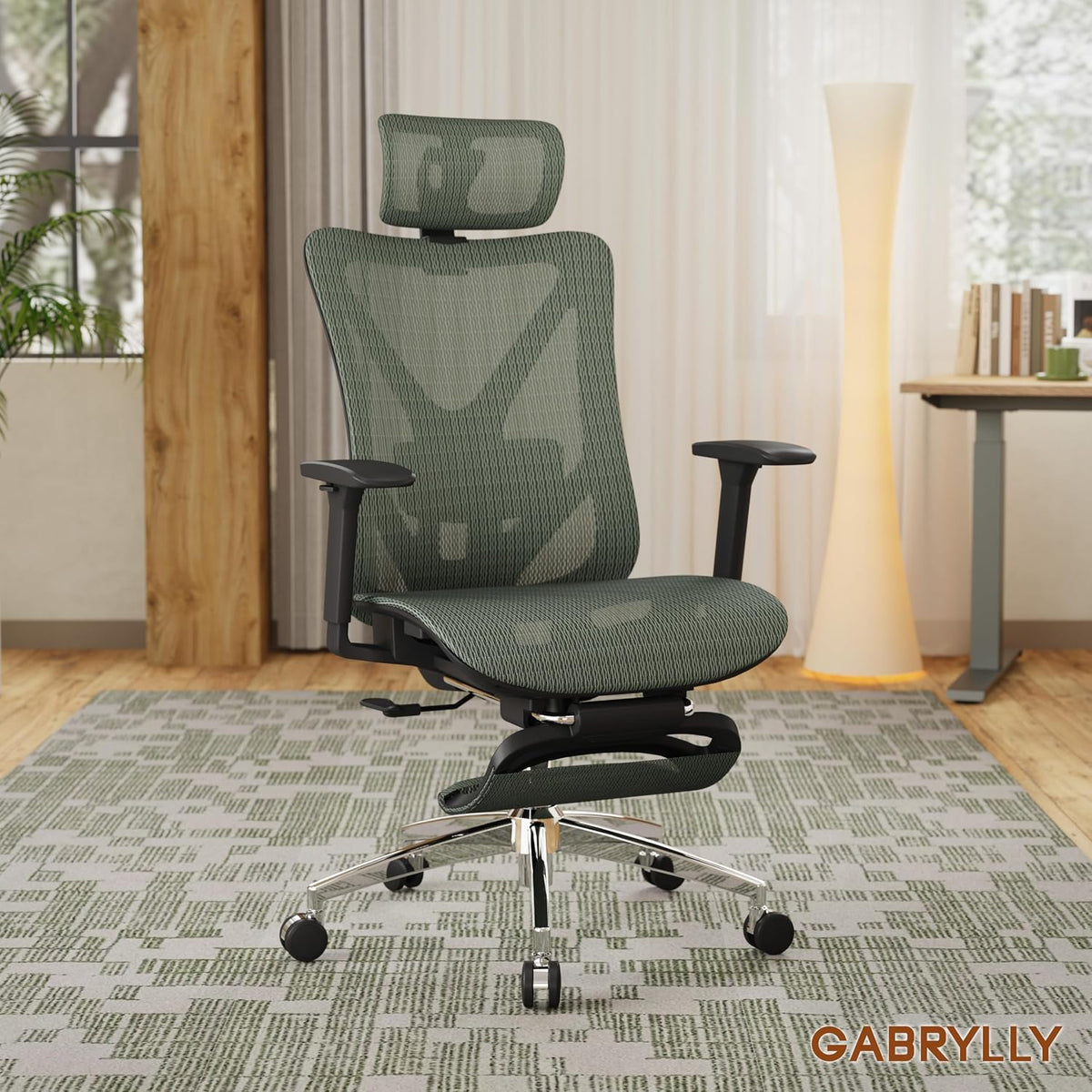 GABRYLLY Ergonomic Office Chair with Adjustable Lumbar Support, 3D Armrests &...