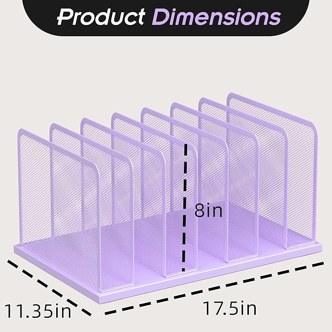 Kuntine.B Desk File Organizer Upright Mesh Desktop Organizer File Sorter Office - Image 2