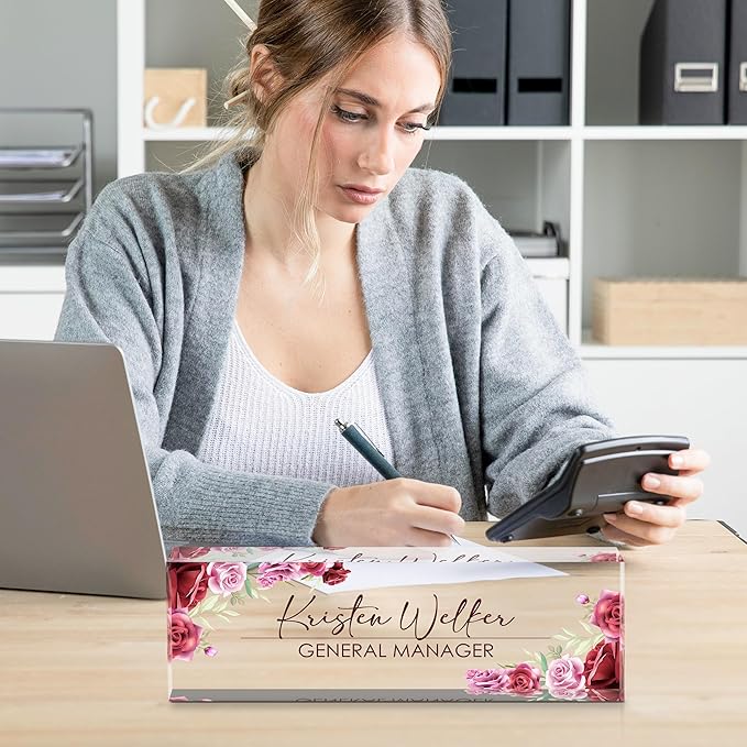 Personalized Name Plate for Desk, Custom Desk Name Plate, Acrylic Name Plate - Image 6
