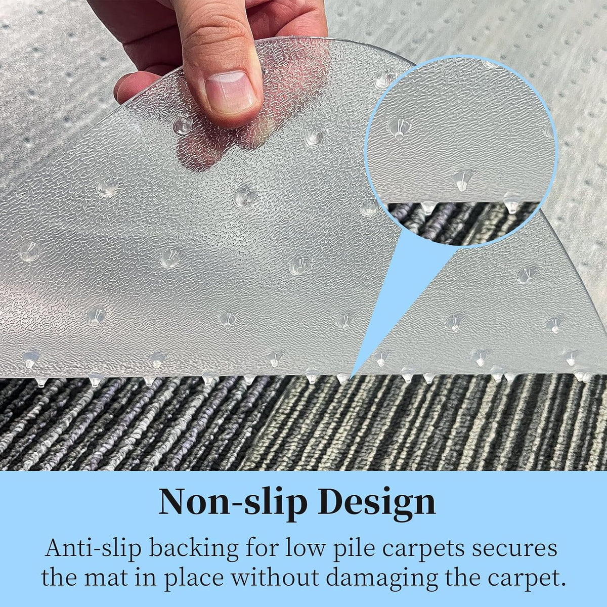 Tonaus Office Chair Mat for Carpet 60"x48" for Low Pile Carpets, Re...