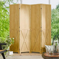 Cozy Castle Wood Room Divider, 4 Panels Folding Privacy Screen, 66.9'' Wall by CozyCastle