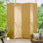 Cozy Castle Wood Room Divider, 4 Panels Folding Privacy Screen, 66.9'' Wall by CozyCastle