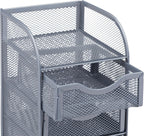 Relaxdays Desk Organizer Mesh Storage Box, File Sorter, Metal, Silver, Standard