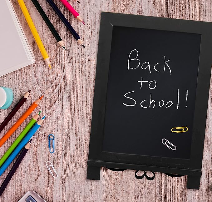 HBCY Creations Black Wooden Tabletop Chalkboard - Image 6