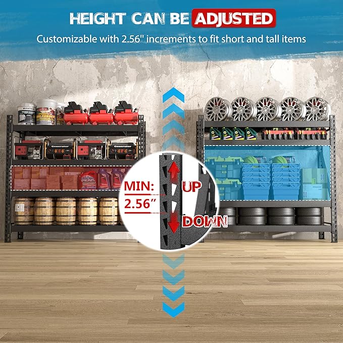 Yardenaler 8000LBS 78 "W x 24 "D x 72 "H Garage Shelving, 4-Tier Industrial - Image 3