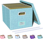 Oterri File Organizer Box with Lid, Portable Hanging File Box by Oterri