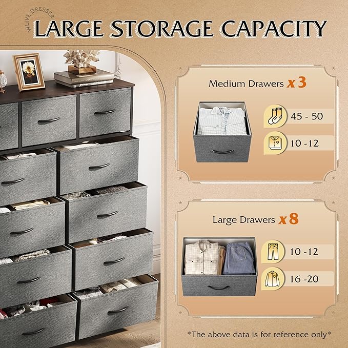 WLIVE Tall Dresser for Bedroom, Fabric Dressers Storage Tower, Dresser & Chest - Image 5
