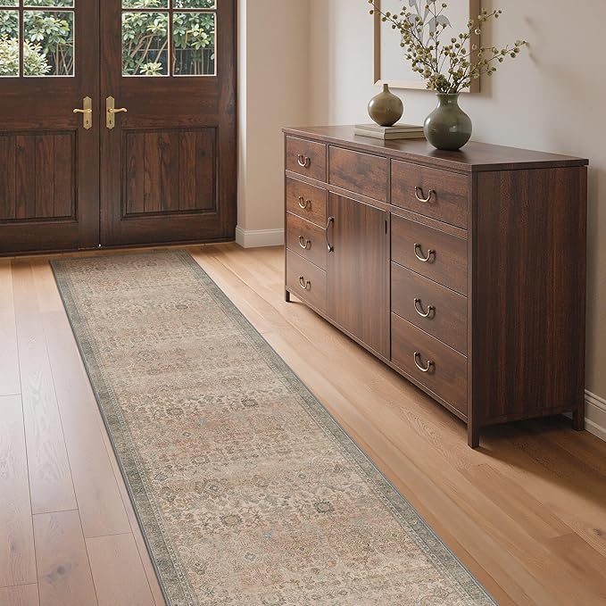 GENIMO 2x10 Runner Rugs for Hallway, Machine Washable Non Slip Vintage Rugs by GENIMO
