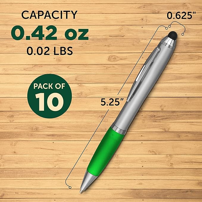 DISCOUNT PROMOS Stylus Ballpoint Pens Set of 10, Bulk Pack - Image 5