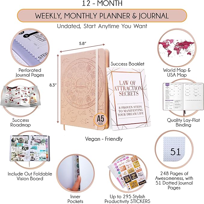 Life Planner - Undated Weekly & Monthly Planner, 12-Month Journey to Increase - Image 2