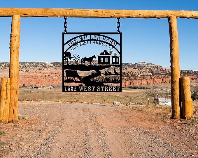 Custom Farmhouse Metal Sign | Personalized Last Name & Established Date Farm - Image 3