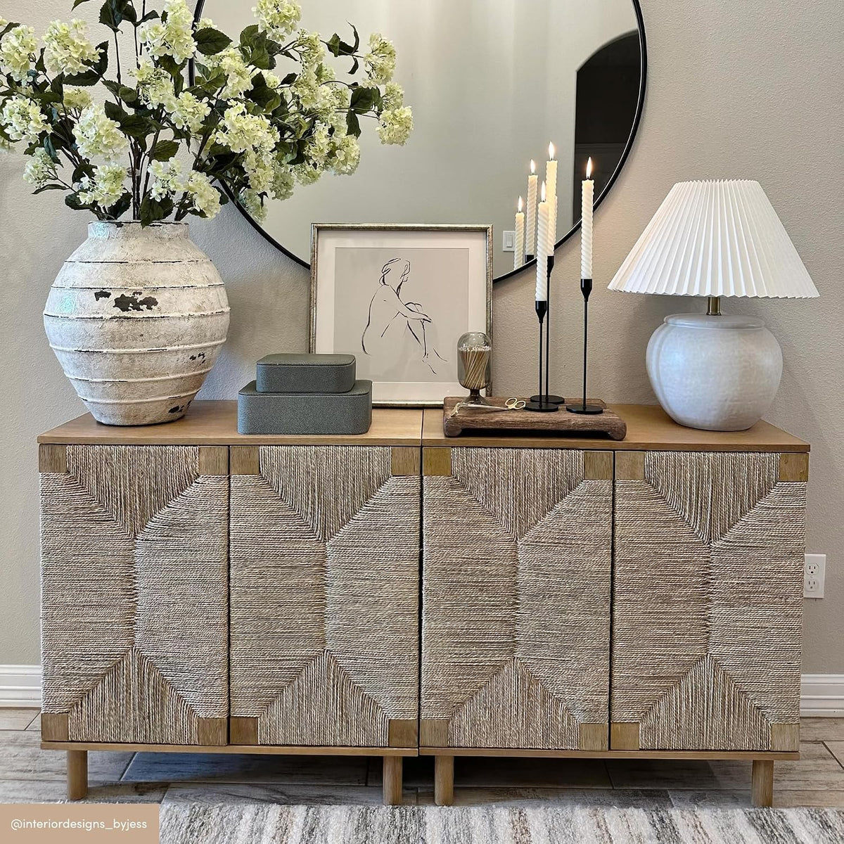 Nathan James Beacon Accent Buffet Sideboard Storage Cabinet TV Stand in Light...