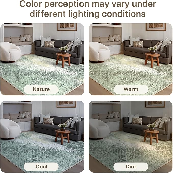 GENIMO Washable Area Rugs for Living Room, 8x10 Modern Non Slip Rugs, Low Pile - Image 8