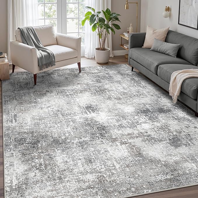 GENIMO Washable Area Rugs for Living Room, 9x12 Modern Non Slip Rugs, Low Pile by GENIMO