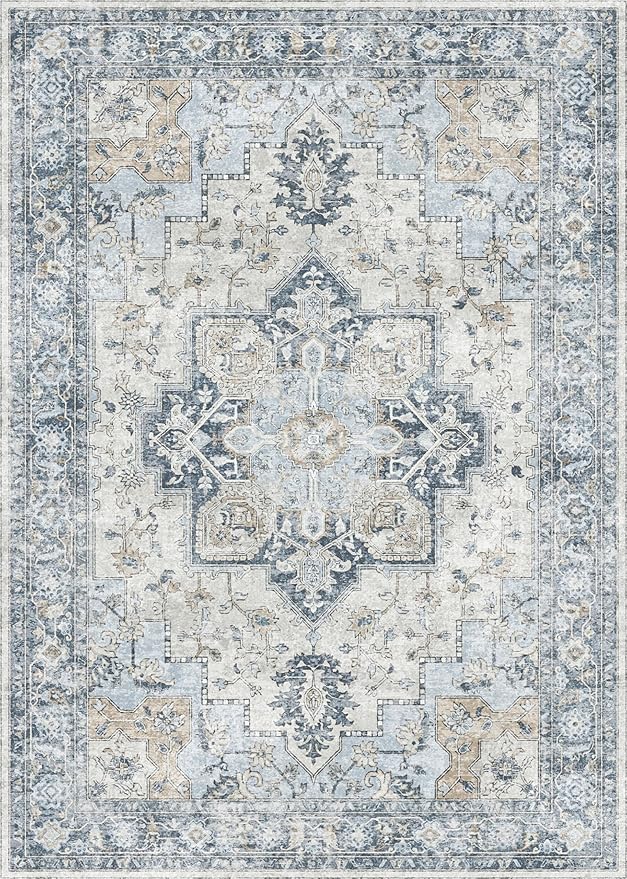 GENIMO 4x6 Area Rugs for Living Room, Machine Washable Rug, Non Slip Vintage - Image 8