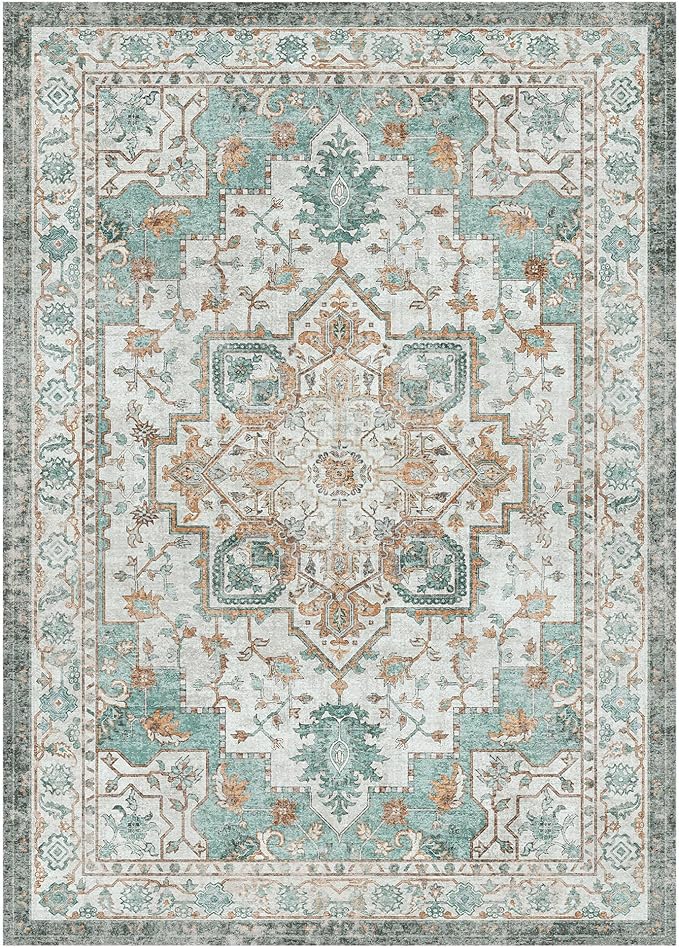 GENIMO 10x12 Area Rugs for Living Room, Machine Washable Non Slip Vintage Rugs - Image 7