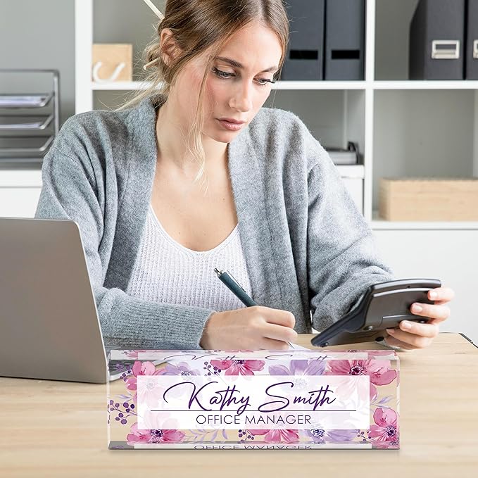 Personalized Name Plate for Desk, Custom Desk Name Plate, Acrylic Name Plate - Image 6