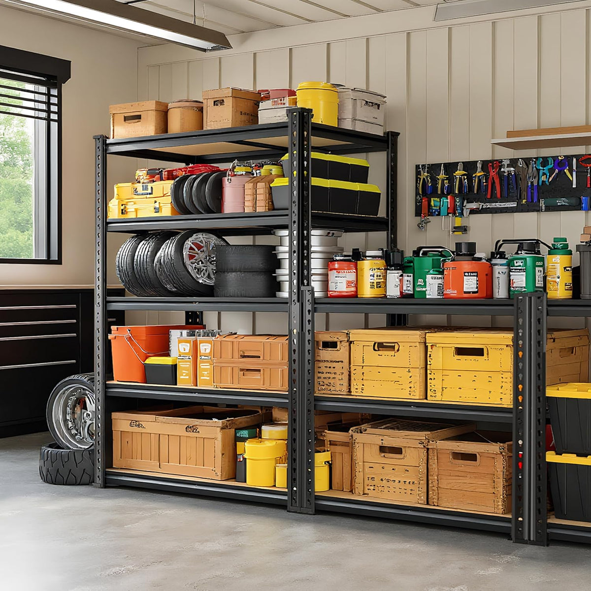 garage storage shelves 72'',ajustable garage shelving units, storage shown in use