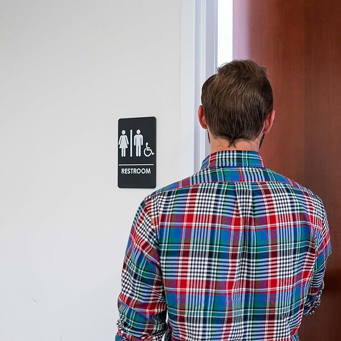 Men's/Women's Restroom Sign for Handicap Accessible Restroom ADA-Compliant - Image 3
