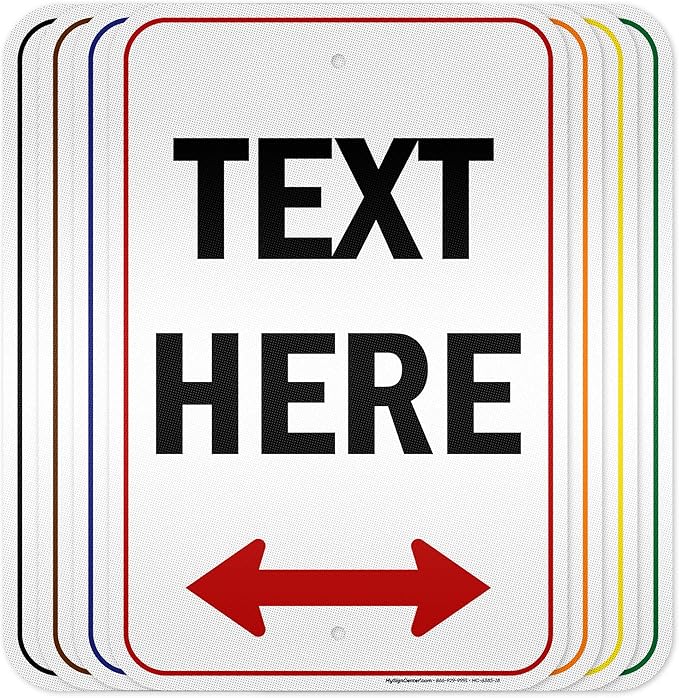 Custom Arrow, Custom Directional Sign, Two Way Arrow, 12x18 Inches, 3M EGP by MySignCenter