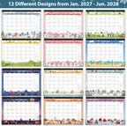 Desk Calendar 2027,18 Months Calendar from January 2027 to June 2028 | 17" x 12", Desk Calendars 2027-2028 with Large Ruled Blocks for Planning