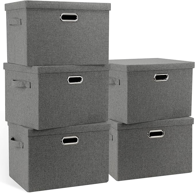 Graciadeco Large 17" 36 Quart Collapsible Stackable Storage Bins by GraciadecoStorage