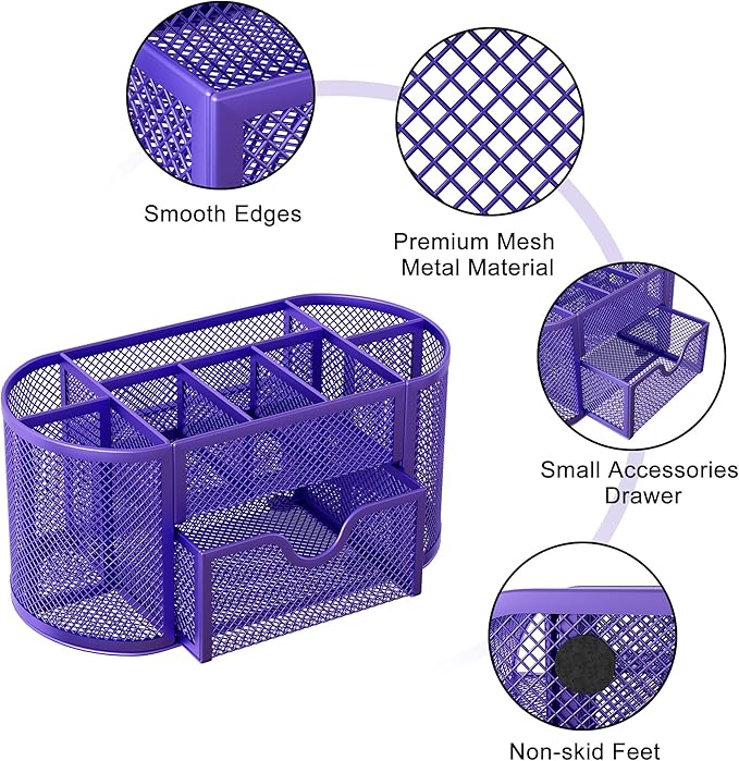 EasyPAG Mesh Pen Holder Desk Organizer - Image 4