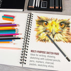U.S. Art Supply 8.5" x 11" Premium Hardbound Sketch Book, 2 Pack, 80 Sheets Each - Image 5