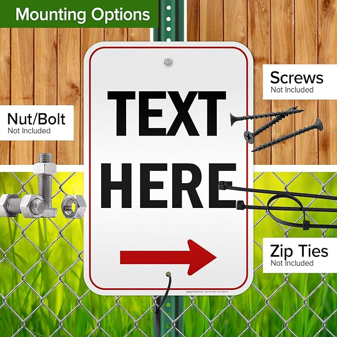Custom Arrow, Custom Directional Sign, Right Arrow, 12x18 Inches, 3M EGP - Image 5